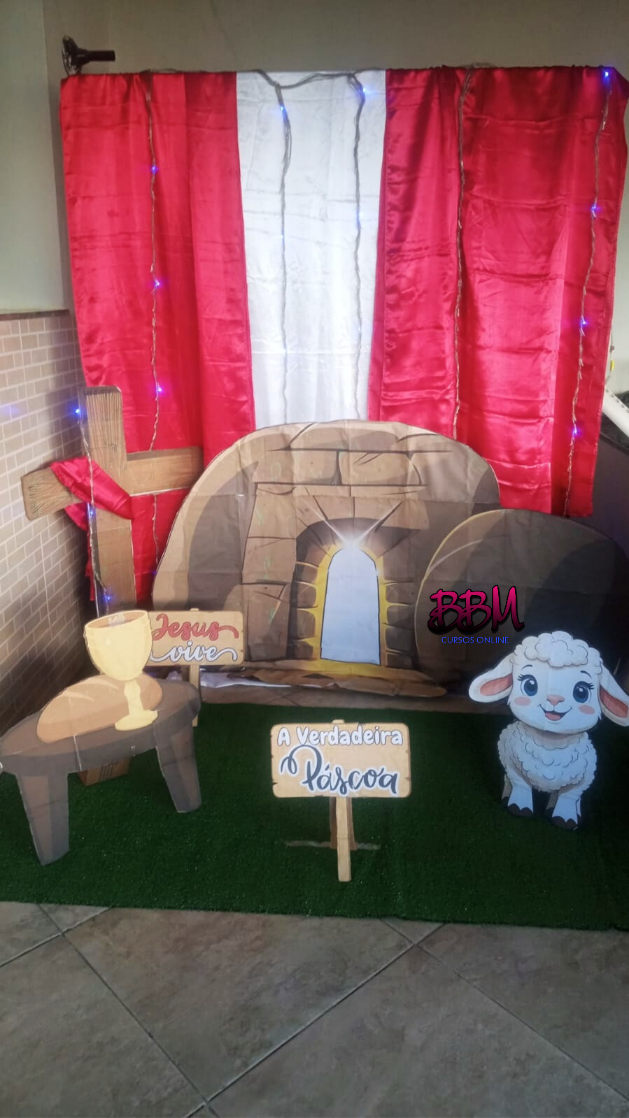 CENÁRIO PÁSCOA CRISTÃ 🍷🥖 GRANDE PARA IMPRIMIR E MONTAR - Imagem 2