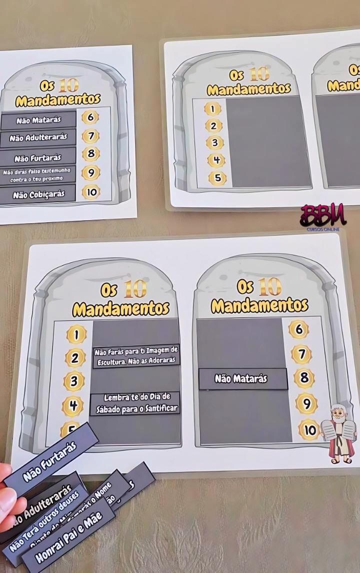 AMARELINHA + RECURSO TÁBUA INTERATIVA OS 10 MANDAMENTOS - 📖👑☁️ - Imagem 3