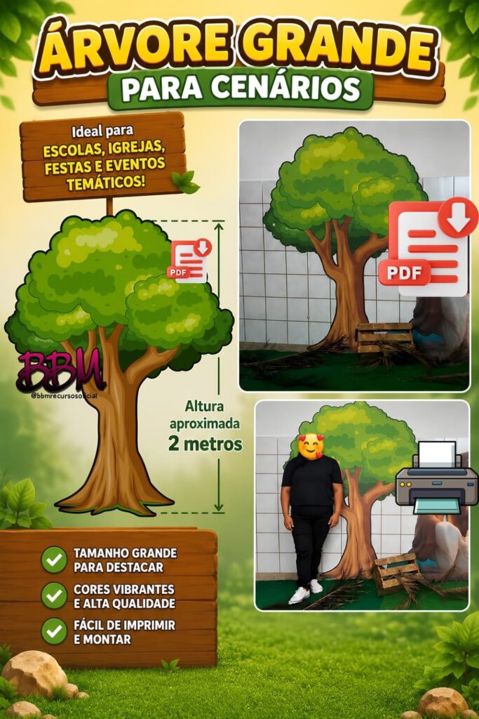 ÁRVORE GRANDE PARA CENÁRIOS 🌳 PARA IMPRIMIR 🖨️