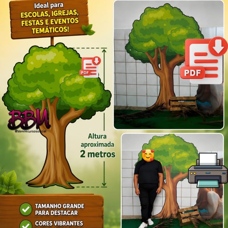 ÁRVORE GRANDE PARA CENÁRIOS 🌳 PARA IMPRIMIR 🖨️