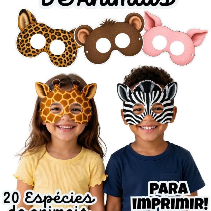 MÁSCARAS DE ANIMAIS PARA IMPRIMIR 🐷🦁🐼🐻🖨️