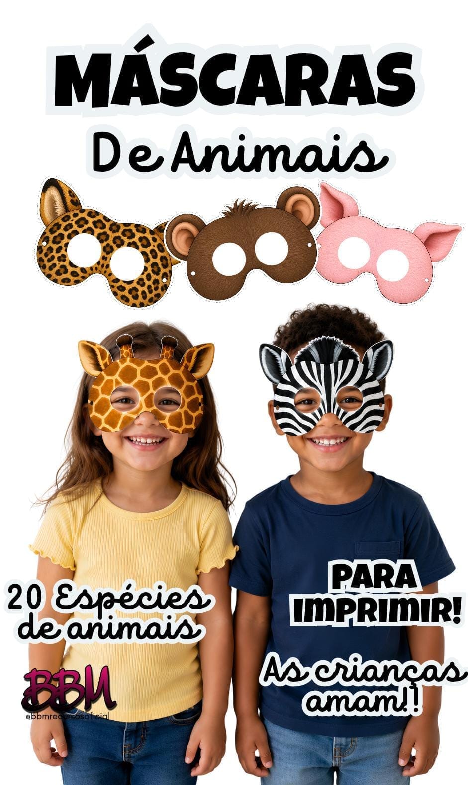 MÁSCARAS DE ANIMAIS PARA IMPRIMIR 🐷🦁🐼🐻🖨️