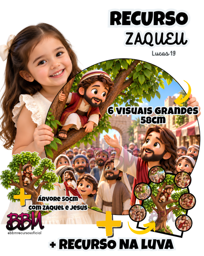 RECURSO ZAQUEU 🌳🏠 6 VISUAIS GRANDES + LUVA