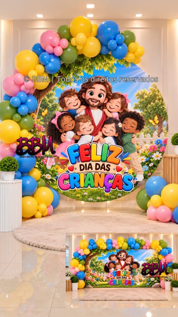 PAINEL CIRCULAR E RETANGULAR DIA DAS CRIANÇAS 🎉