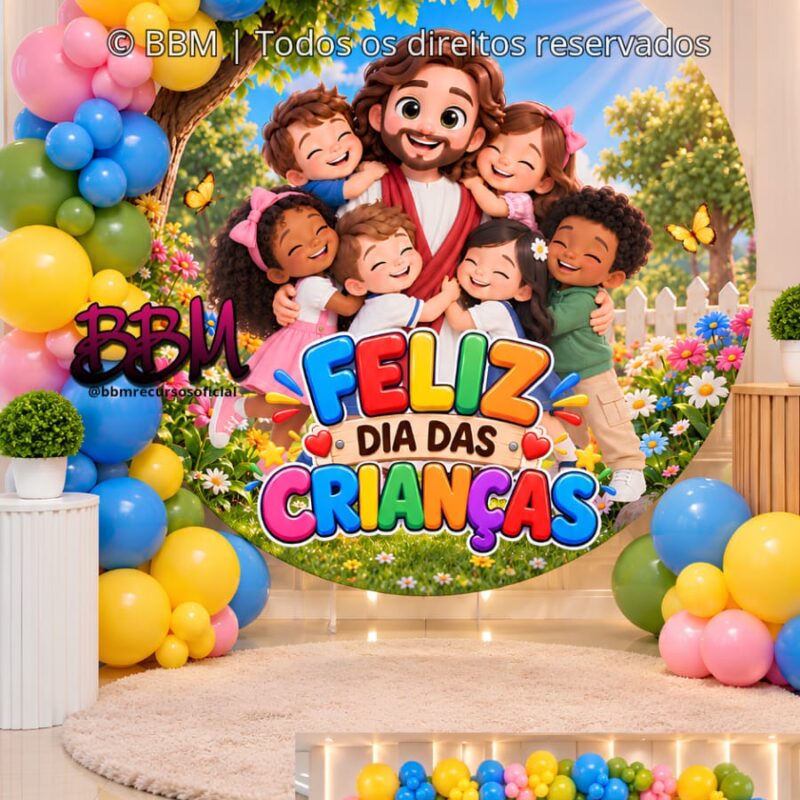 PAINEL CIRCULAR E RETANGULAR DIA DAS CRIANÇAS 🎉