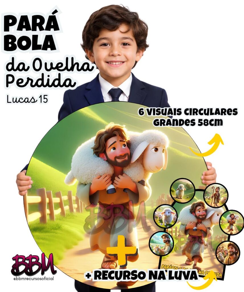 PARÁBOLA DA OVELHA PERDIDA 🐑 6 VISUAIS GRANDES + LUVA