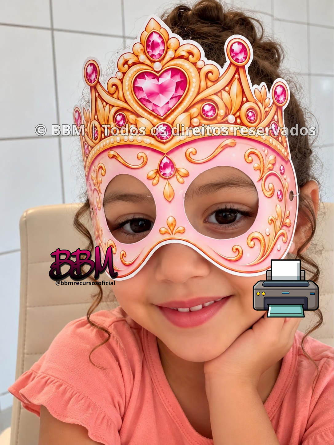 MÁSCARAS INFANTIS PARA IMPRIMIR 🧁🧸👑 🌈🖨️ - Imagem 3