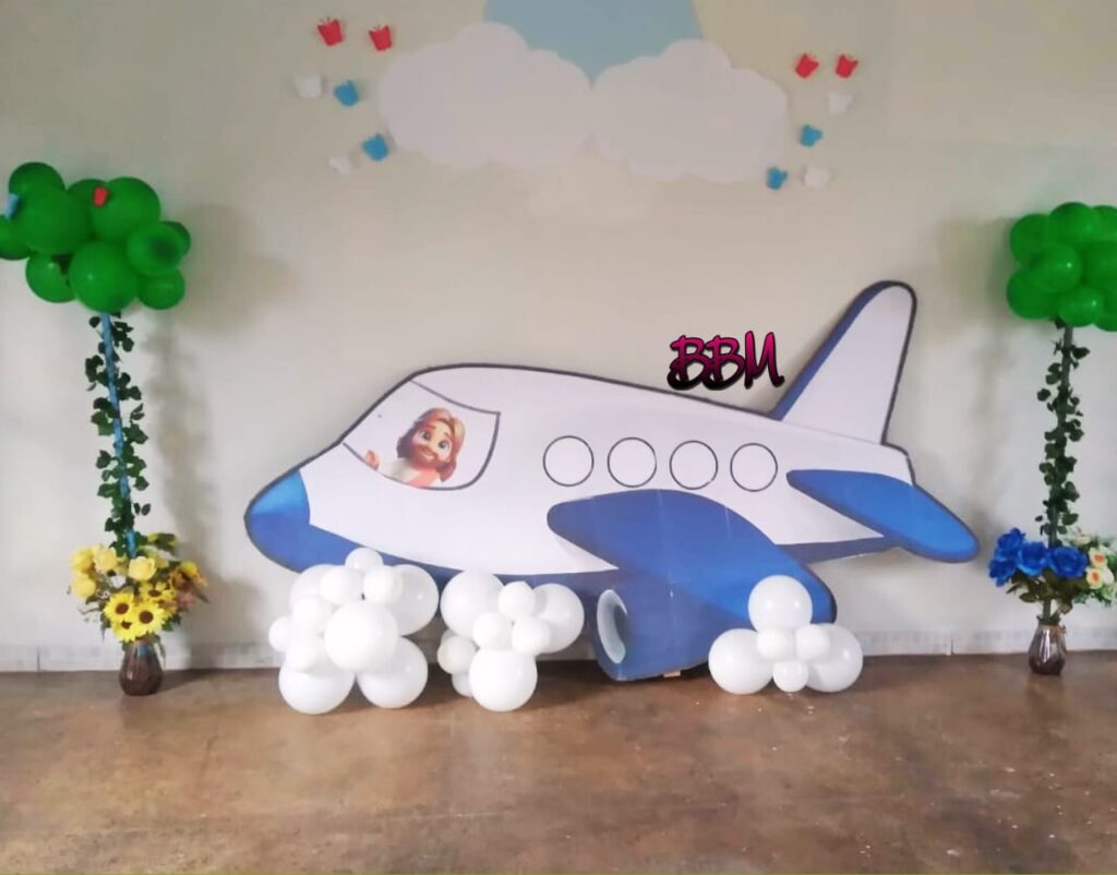 AVIÃO COM JESUS 🛩 MODELO 1 - BRANCO COM AZUL