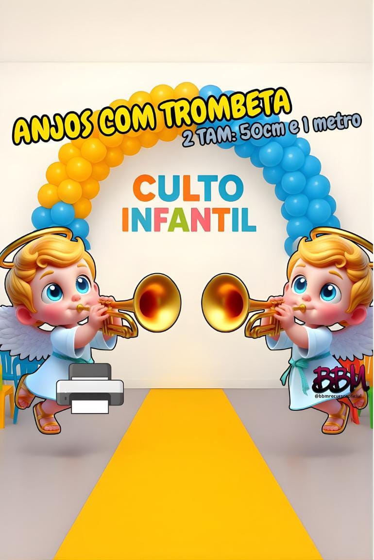 ANJOS COM TROMBETAS PARA IMPRIMIR 🖨😍