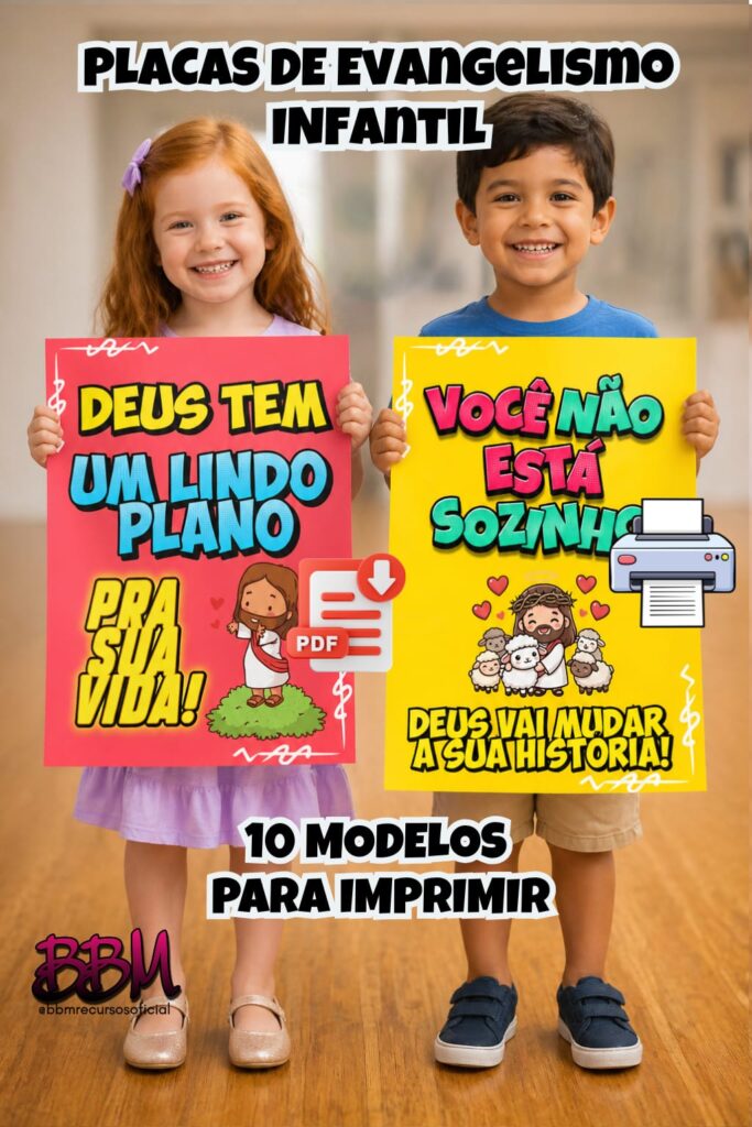 PLACAS DE EVANGELISMO INFANTIL 💛 10 MODELOS