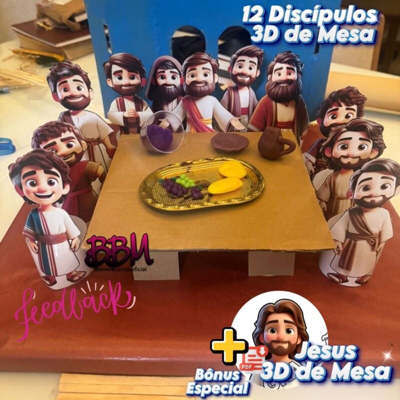OS 12 DISCÍPULOS VERSÃO 3D DE MESA