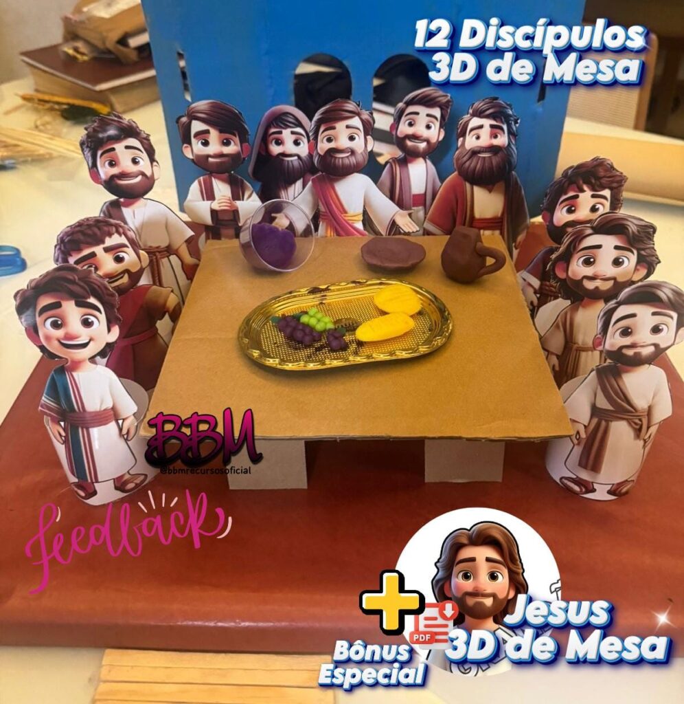 OS 12 DISCÍPULOS VERSÃO 3D DE MESA
