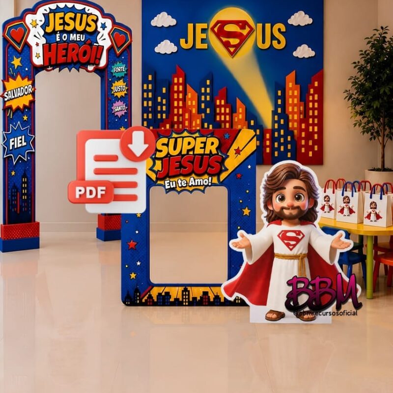 JESUS É O MEU HERÓI ❤️🌃 MATERIAL COMPLETO PARA IMPRIMIR