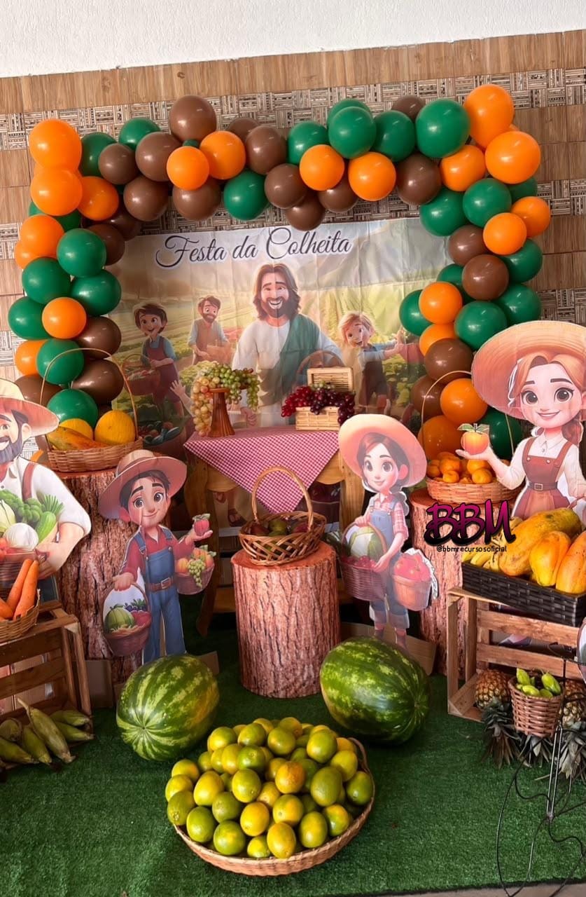 FESTA DA COLHEITA 🍊🌽 MATERIAL COMPLETO PARA DECORAÇÃO